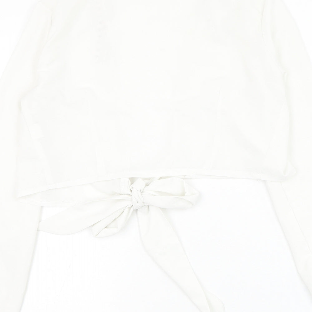 Womens UK Size 8 Missguided White Basic Blouse