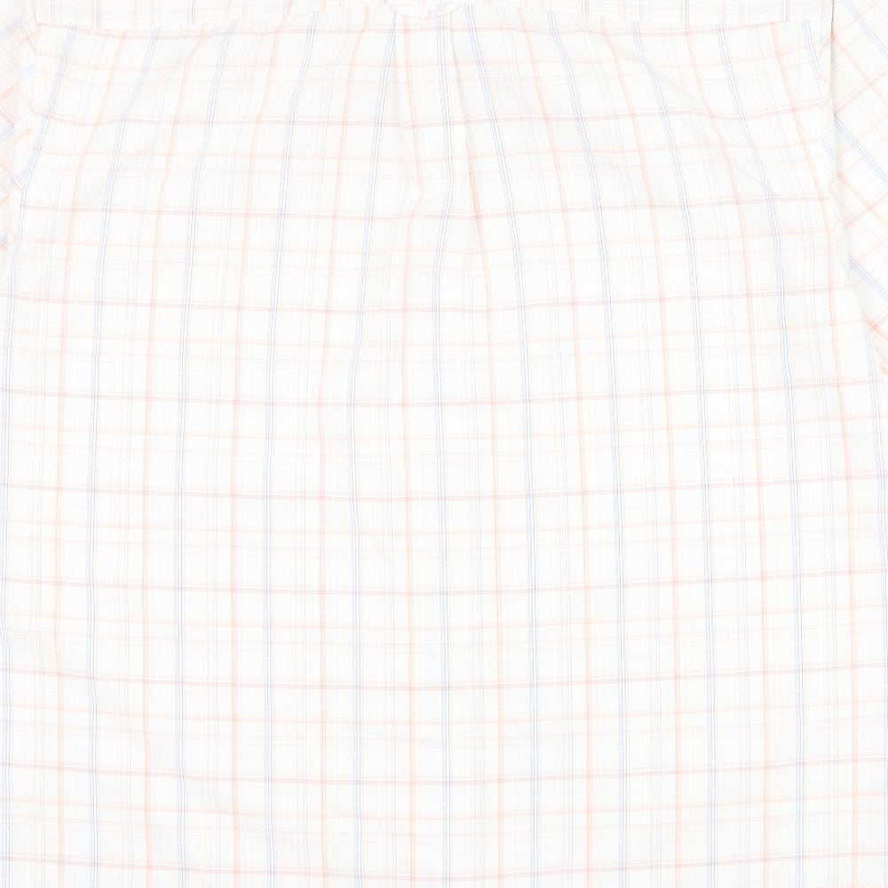 Mens UK Size M Matalan White Button-Up Short Sleeve Casual Shirt
