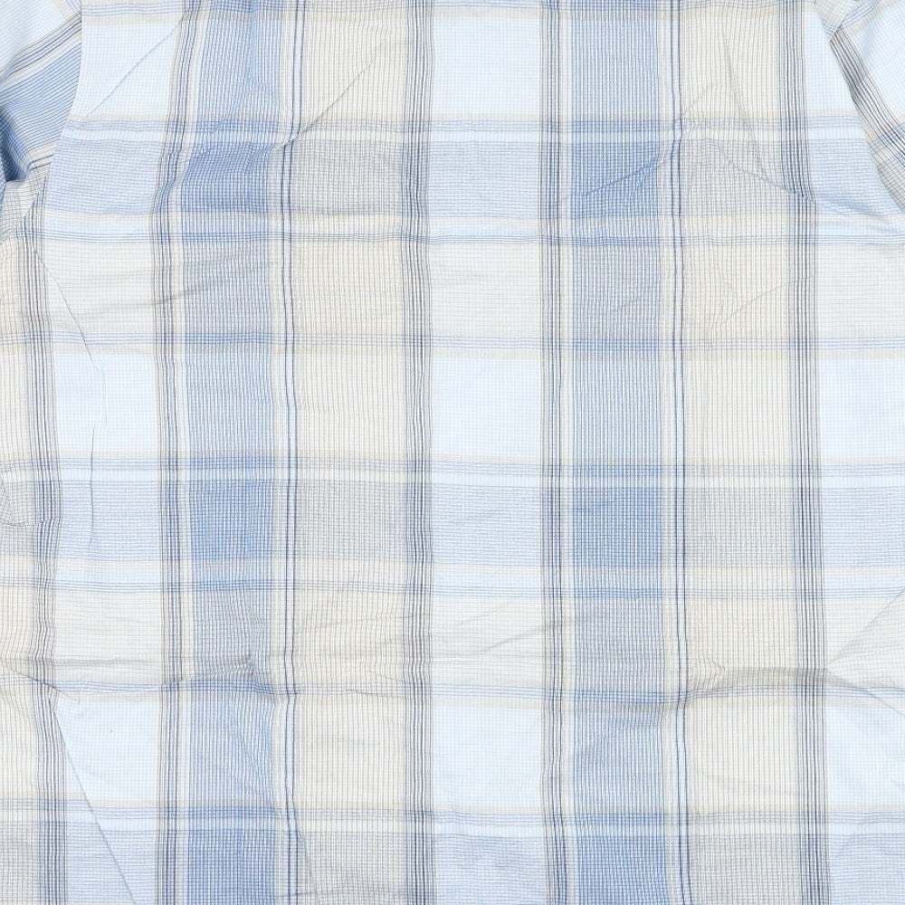 Mens UK Size M Ciro Citterio Blue Button-Up Short Sleeve Casual Shirt