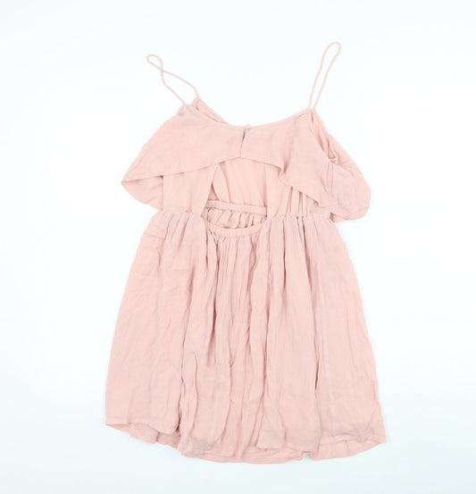 Womens UK Size 8 Topshop Pink Basic Blouse