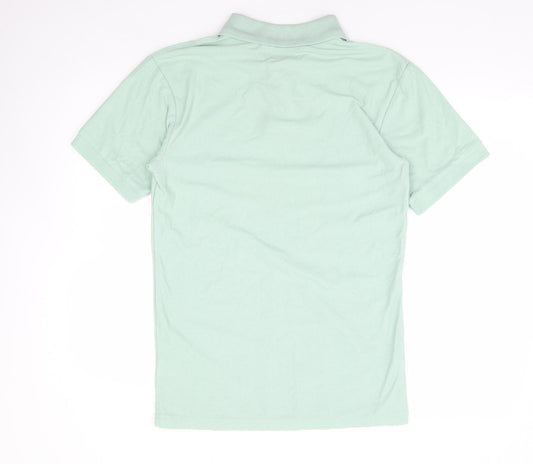 Alexandra Mens Green Polyester Polo Size S Collared Button
