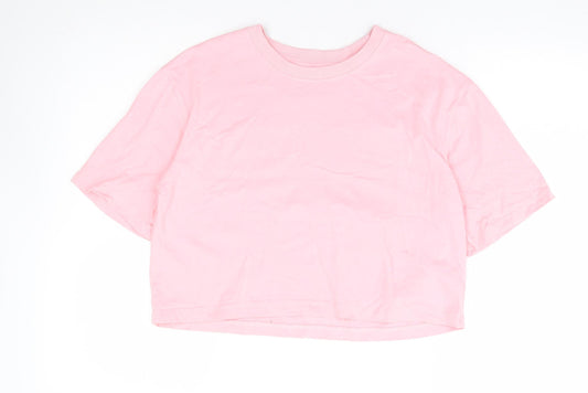 Womens UK Size XS Dunnes Stores Pink Cropped T-Shirt