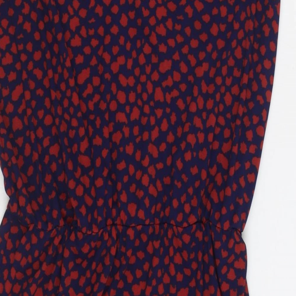 NEXT Womens Multicoloured Geometric Polyester Sheath Size 12 V-Neck Pullover