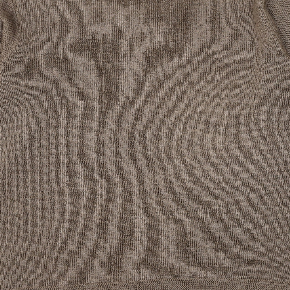 Womens UK Size M BASSINI Brown Pullover Jumper