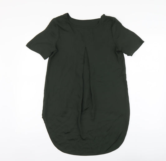 F&F Womens Green Polyester Basic Blouse Size 6 Round Neck