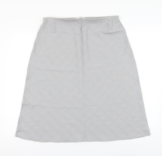 Berkertex Womens Grey Argyle/Diamond Polyester A-Line Skirt Size 16 Buckle