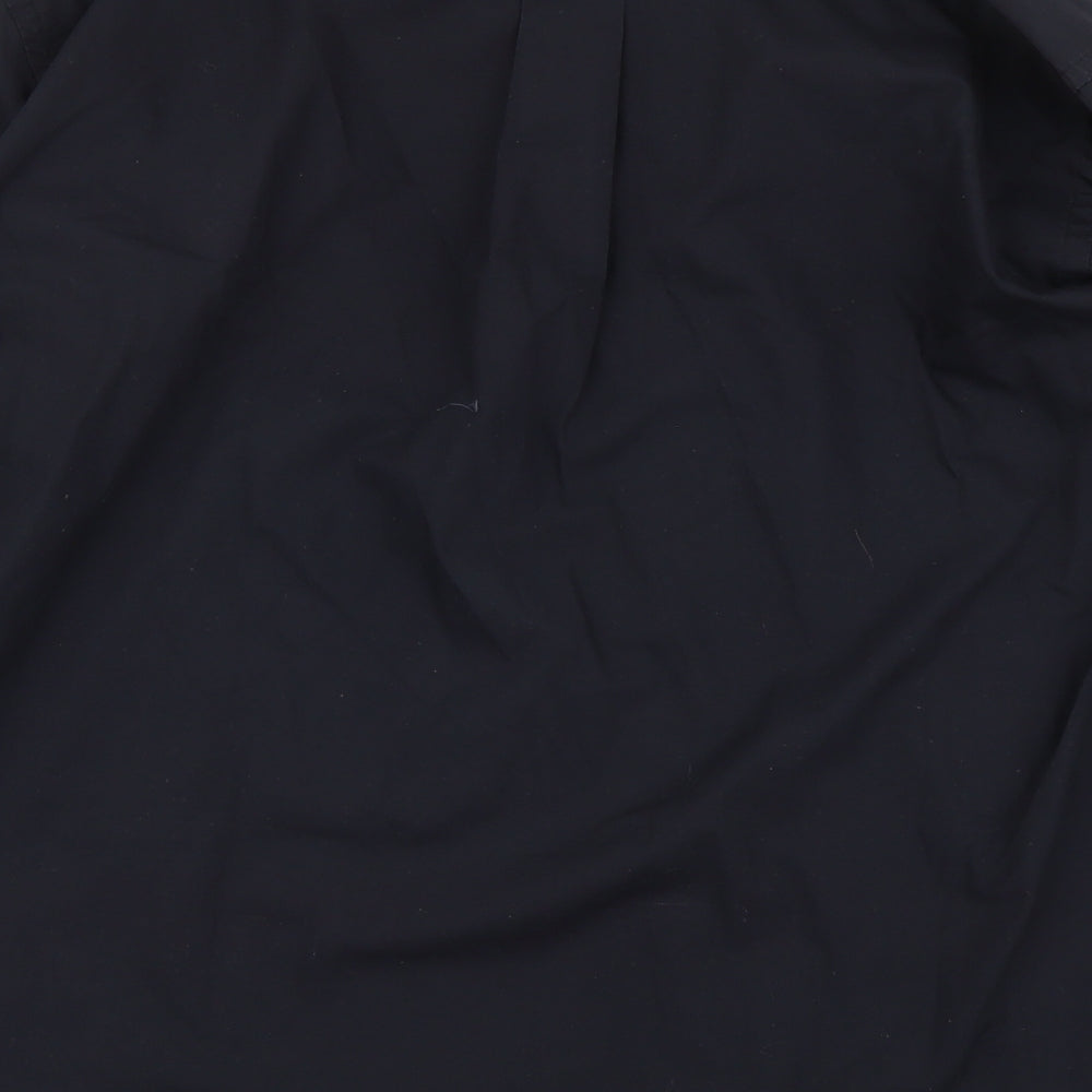 Armando Mens Blue Cotton Button-Up Size 17 Collared Button