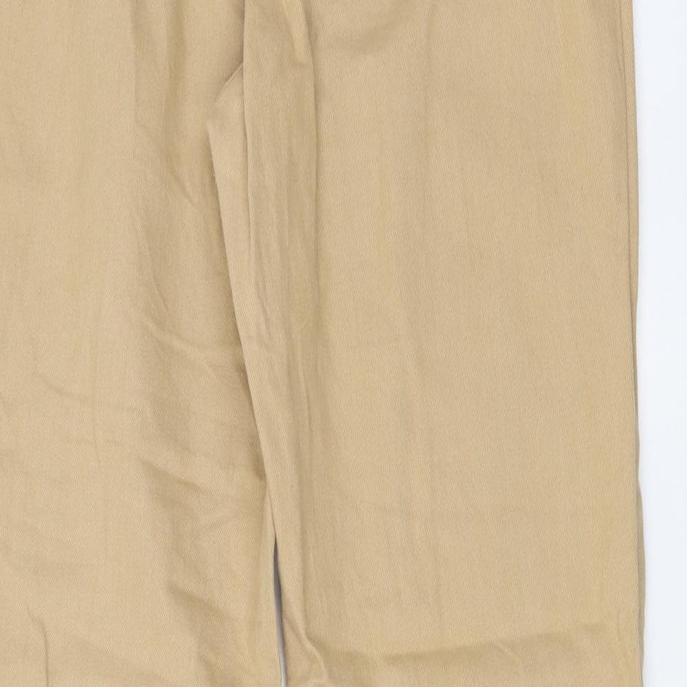 Denim & Co. Womens Beige Cotton Straight Jeans Size 10 L28 in Regular Button