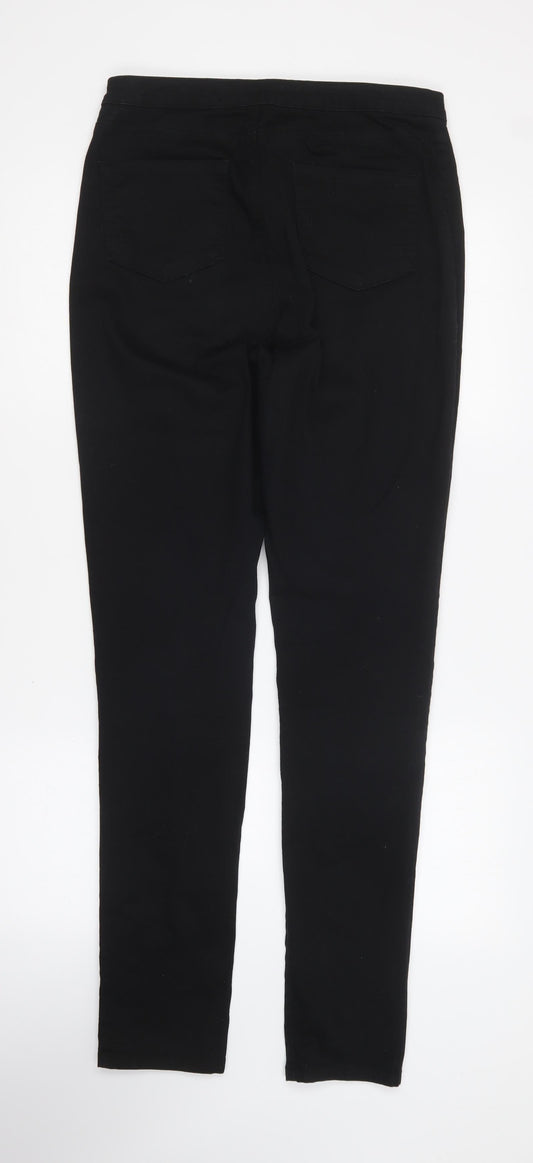 Denim & Co. Womens Black Polyester Skinny Jeans Size 10 L31 in Regular Button