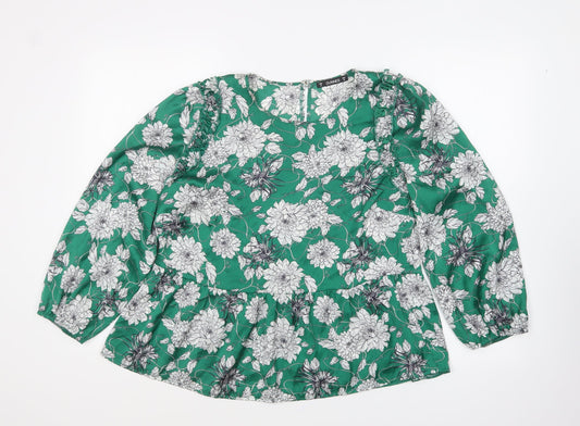 Womens UK Size M Dunnes Stores Green Basic Blouse