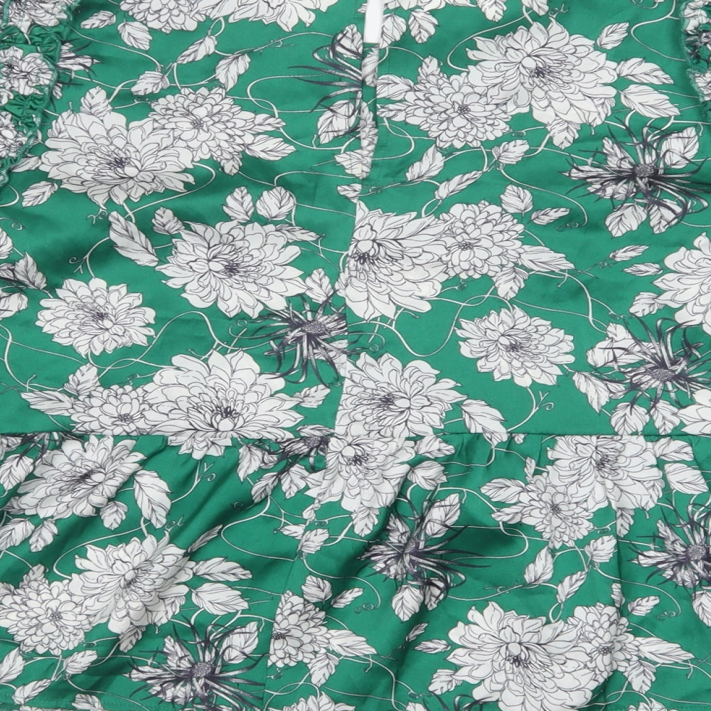 Womens UK Size M Dunnes Stores Green Basic Blouse
