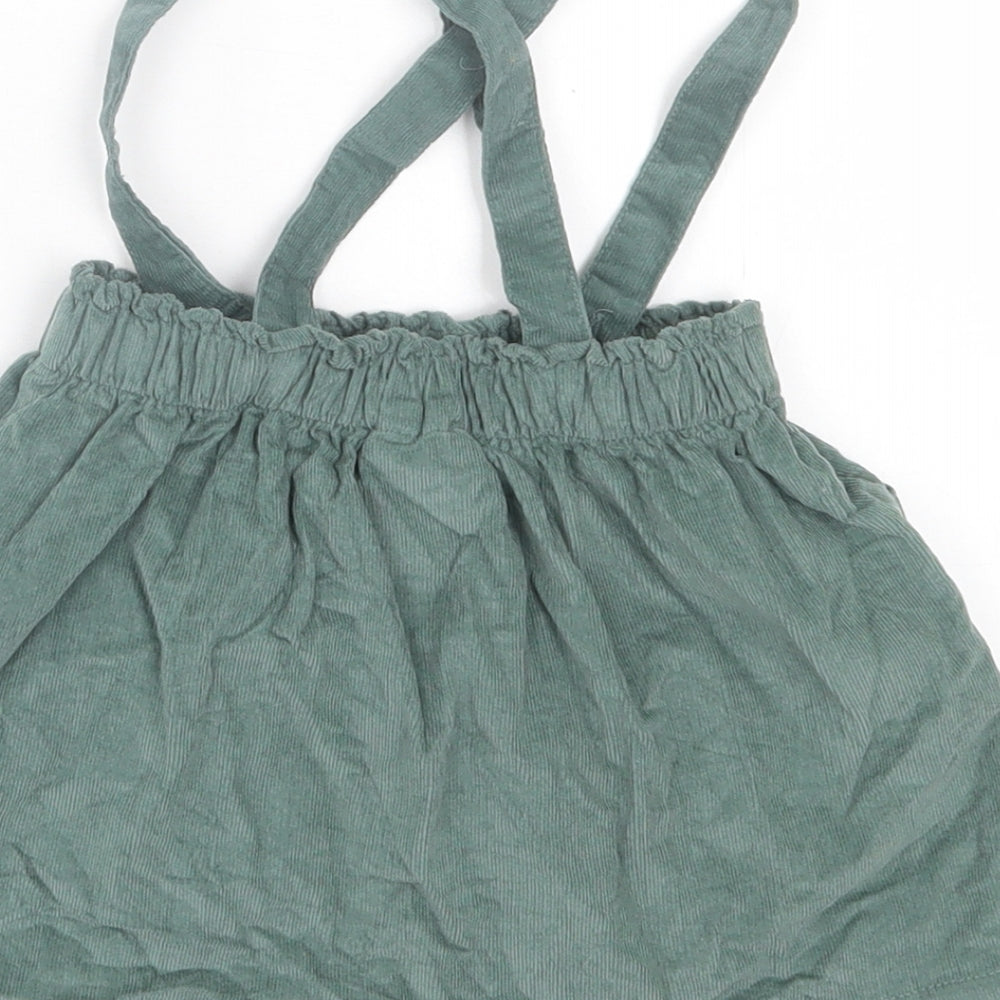 So Cute Girls Green Cotton A-Line Skirt Size 9-12 Months Pull On - Braces Included