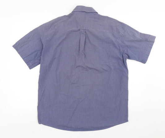 Mens UK Size M Blue Harbour Blue Button-Up Short Sleeve Casual Shirt