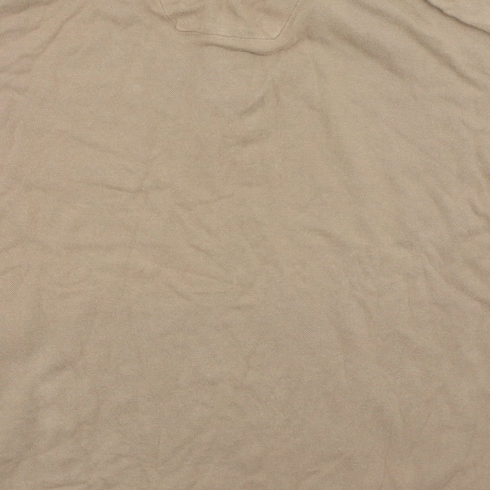 Canadian bear Mens Brown Cotton Polo Size M Collared Button