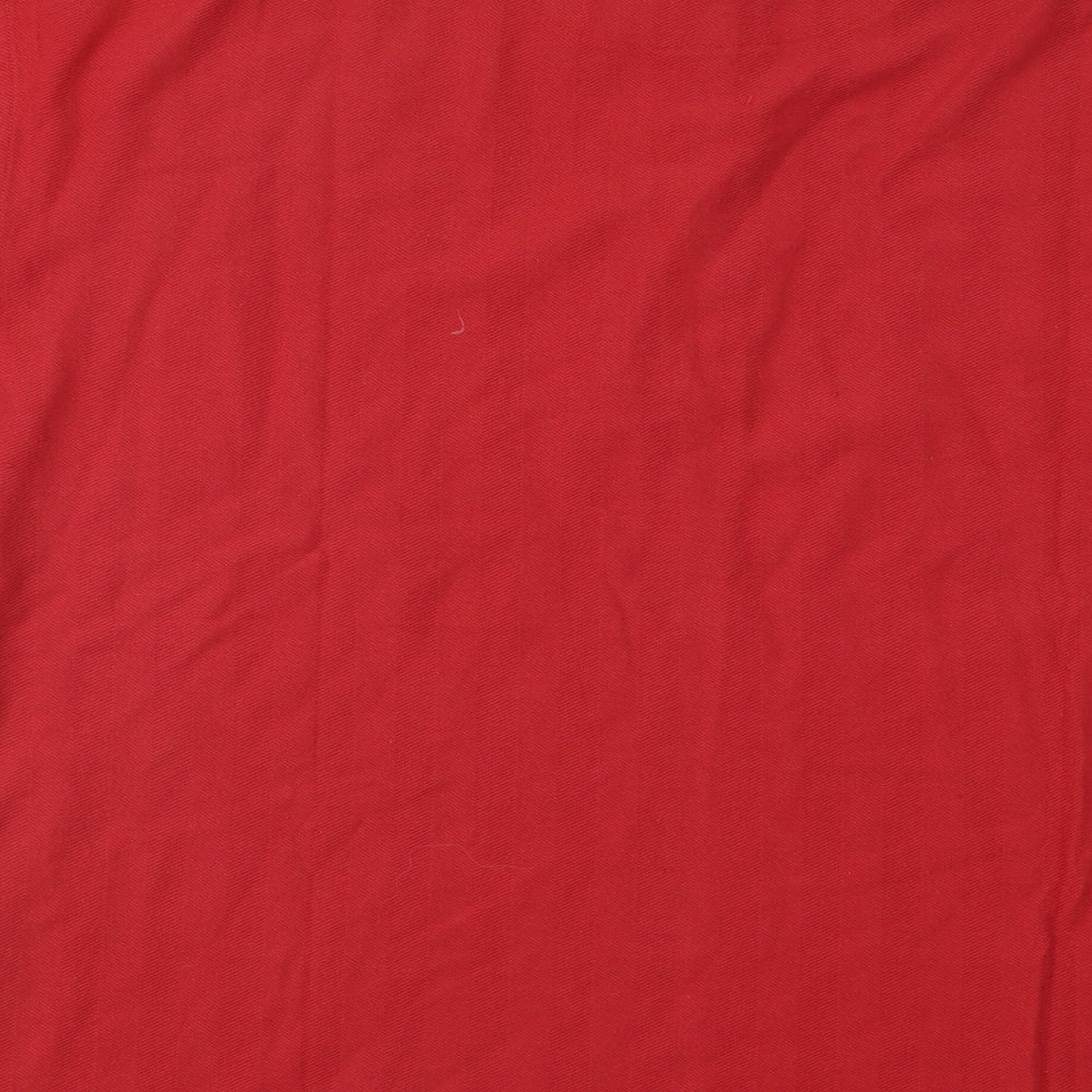 William Ellis Mens Red Cotton Polo Size L Collared Button