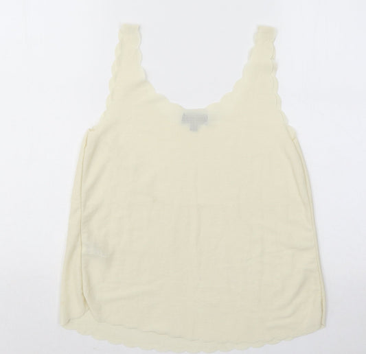 Womens UK Size 10 Topshop Yellow Basic Tank