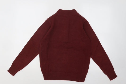 Damart Womens Red Mock Neck Acrylic Pullover Jumper Size 8