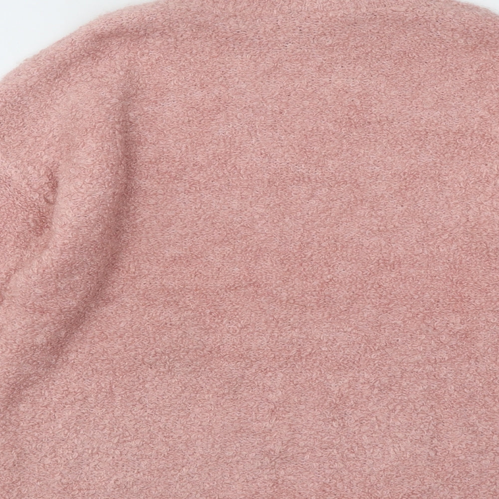 Primark Womens Pink Mock Neck Acrylic Pullover Jumper Size 4 - Minnie Mouse