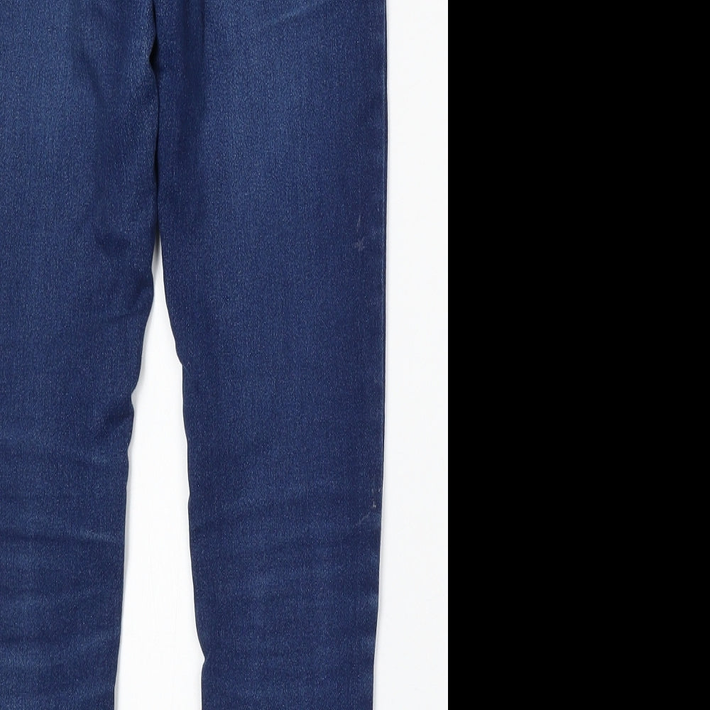 Denim & Co. Womens Blue Cotton Skinny Jeans Size 10 L27 in Regular Button