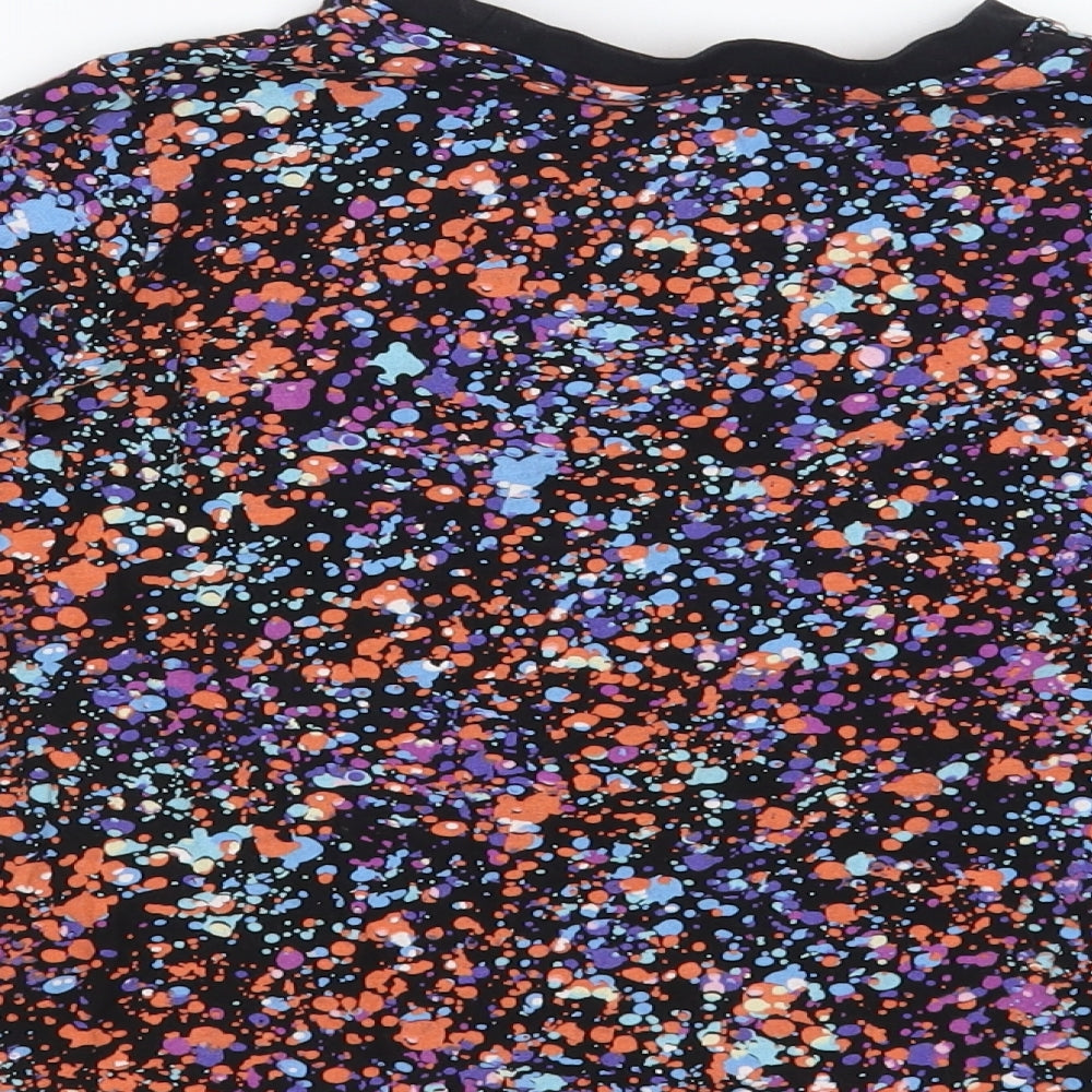 Matalan Girls Black Geometric Cotton Pullover T-Shirt Size 6 Years Crew Neck Pullover