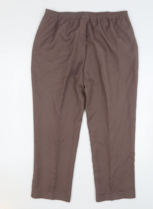 Womens UK Size 18 Damart Regular Fit Brown Trousers