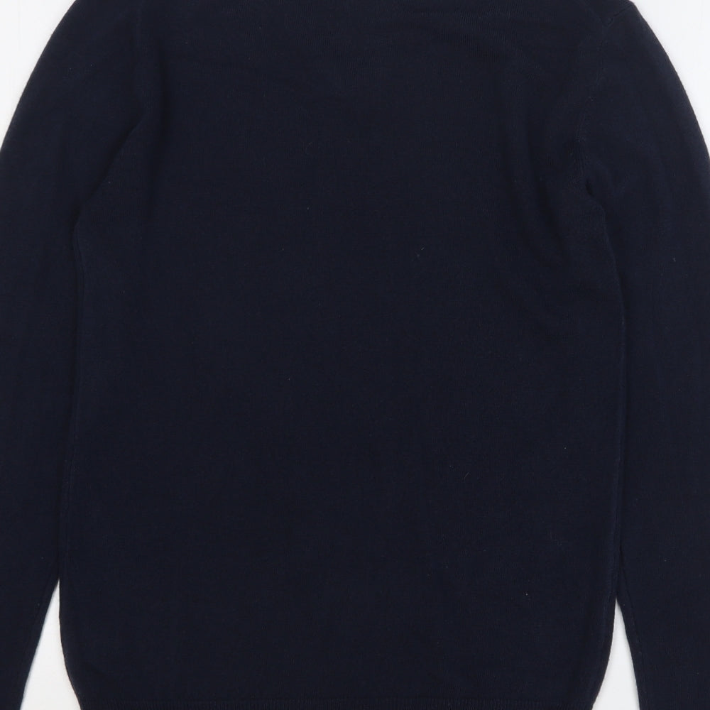 Cedar Wood State Mens Blue V-Neck Acrylic Pullover Jumper Size XS