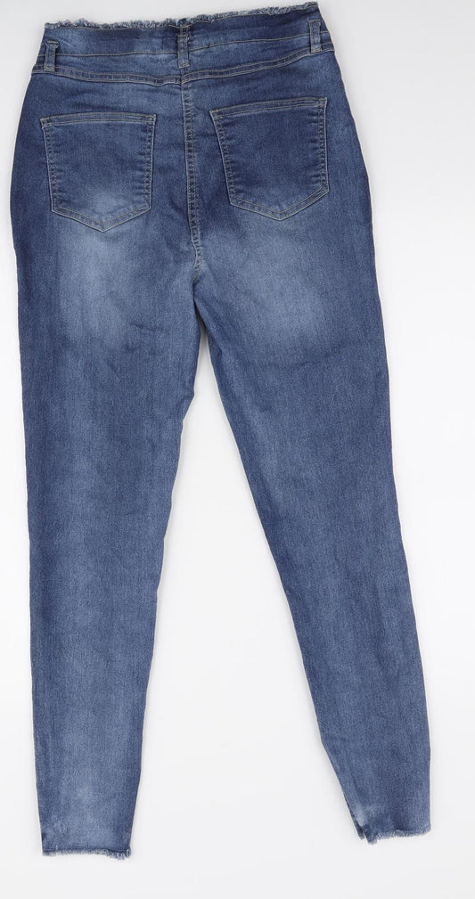 PARISIAN Womens Blue Polyester Skinny Jeans Size 10 L26 in Regular