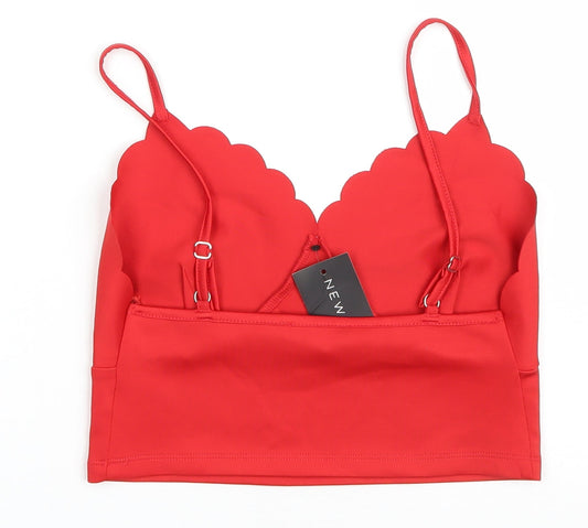 Womens UK Size 10 New Look Red Cropped Tank