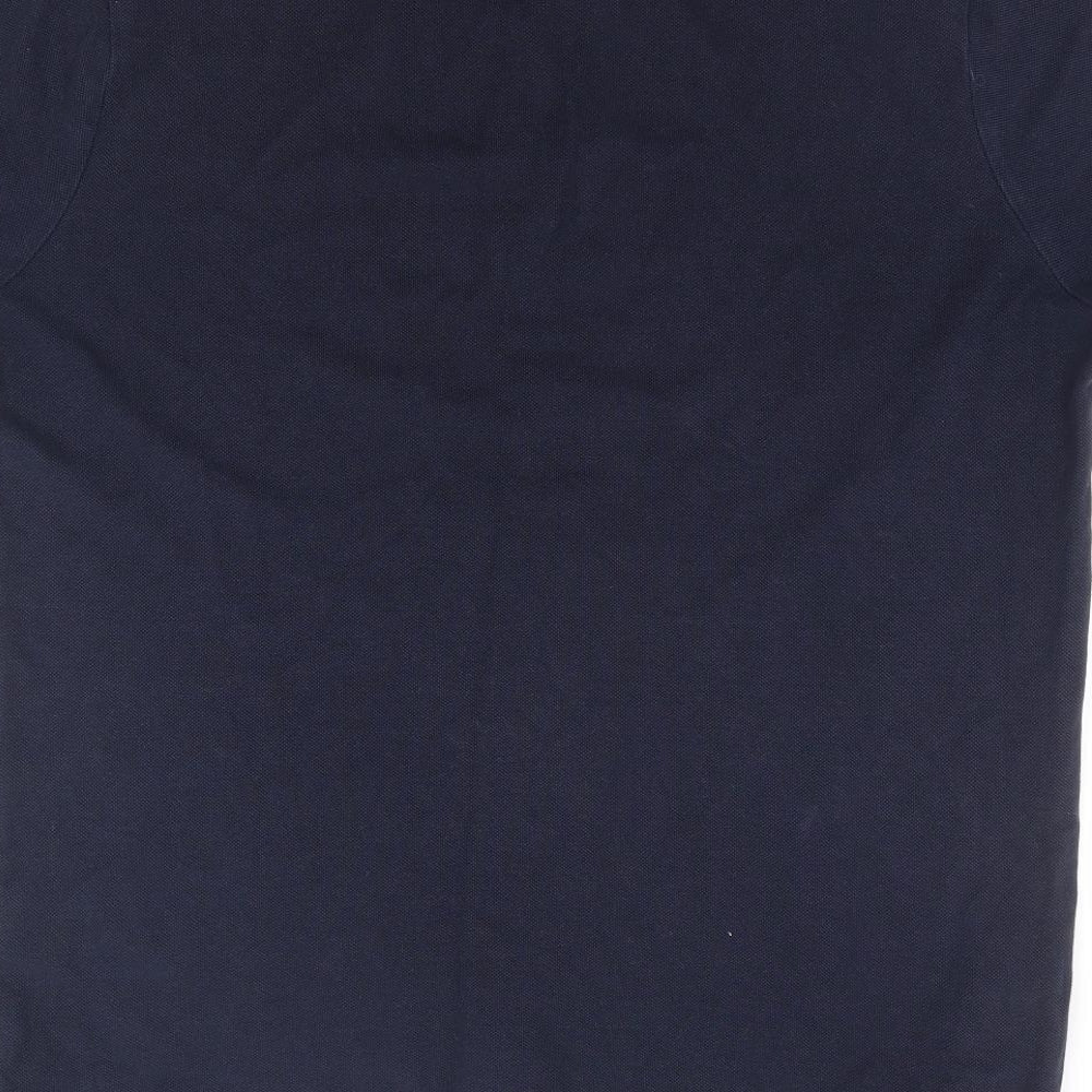 Jeff & co Mens Blue Cotton Polo Size M Collared Button