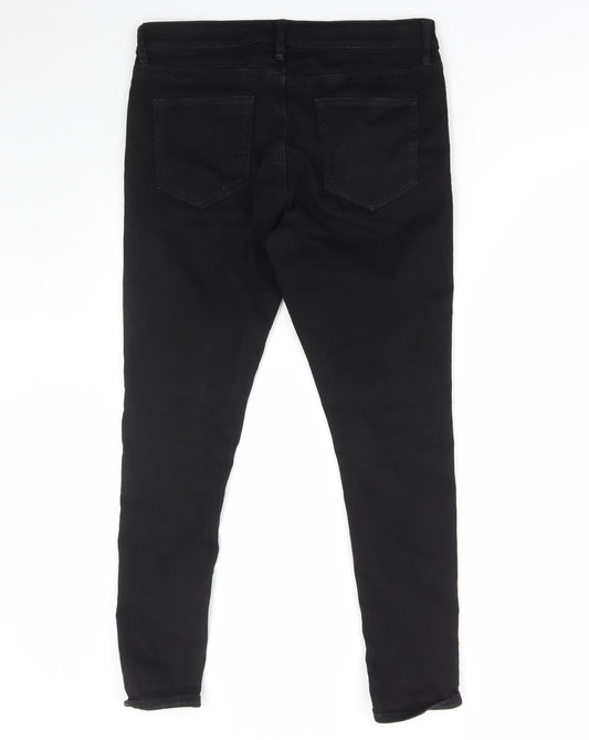 River Island Womens Black Cotton Skinny Jeans Size 32 in L30 in Regular Zip