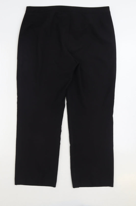 F&F Womens Black Polyester Trousers Size 12 L27 in Regular Zip