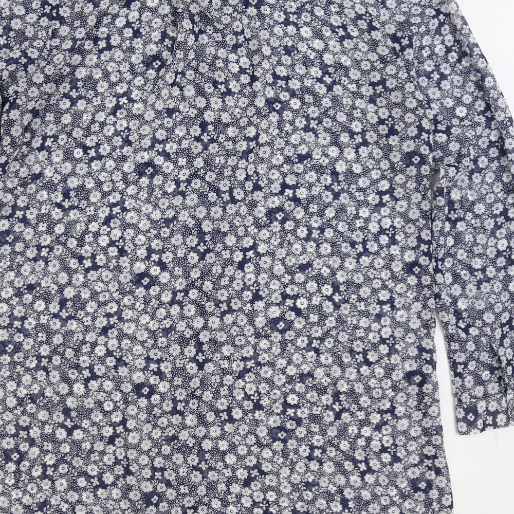 Womens UK Size 14 Atmosphere Blue Basic Button-Up