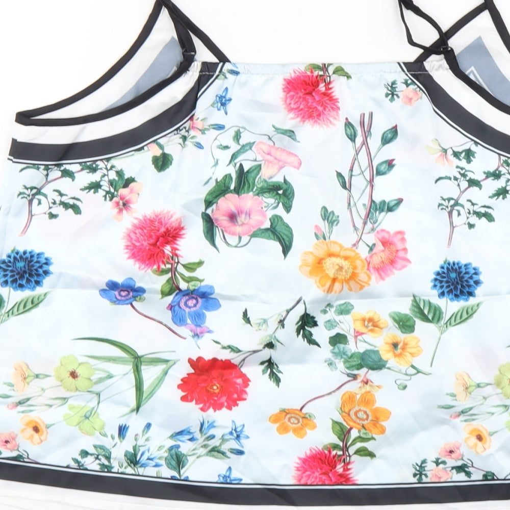 SheIn Womens Multicoloured Floral Polyester Camisole Tank Size S V-Neck