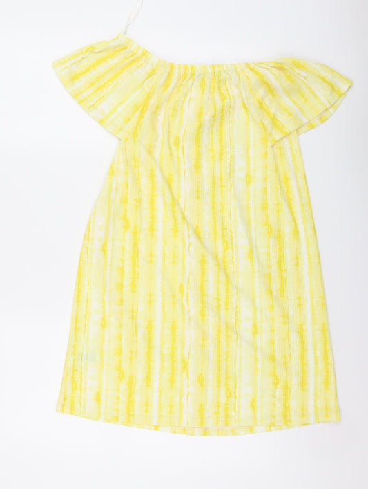 F&F Womens Yellow Polyester A-Line Size 8 Square Neck Pullover