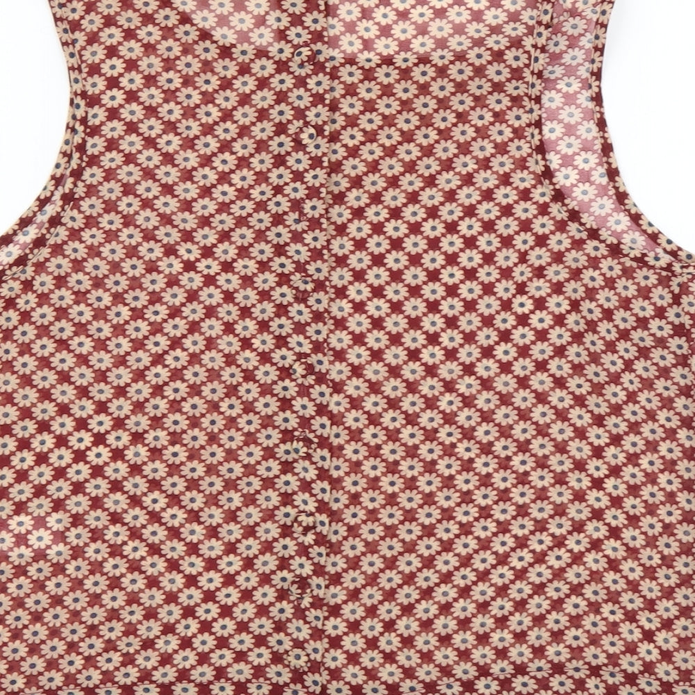 Womens UK Size M New Look Red Basic Tank