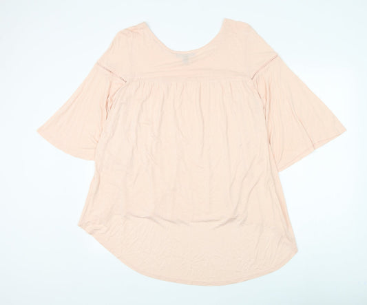 Atmosphere Womens Pink Viscose Basic Blouse Size 16 Scoop Neck