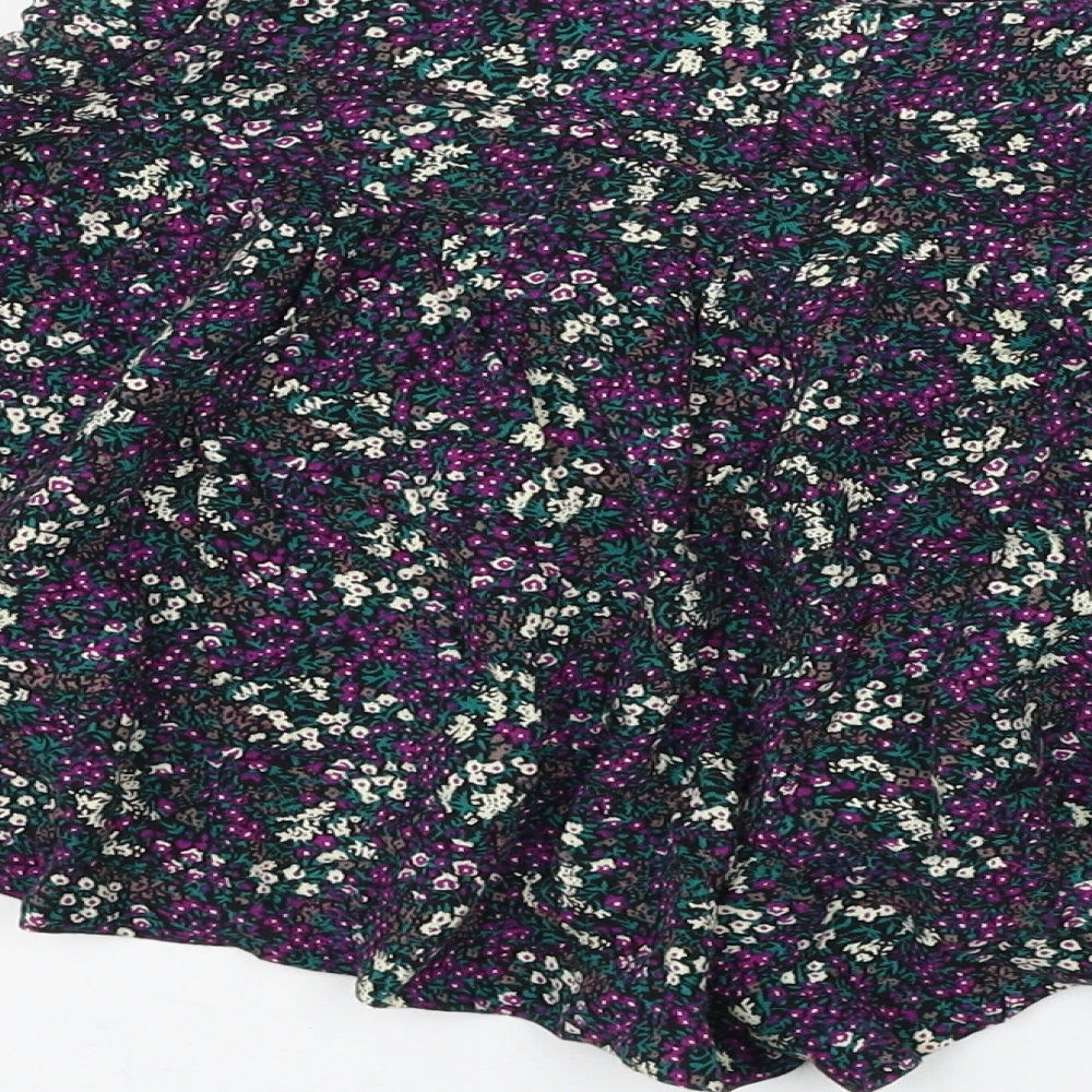 Warehouse Womens Multicoloured Floral Viscose Hot Pants Shorts Size 8 L3 in Regular Zip