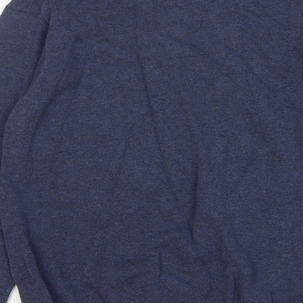 Wolsey Mens Blue V-Neck Cotton Pullover Jumper Size M