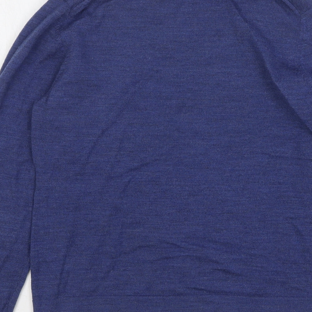 Georgia Firenze Womens Blue Round Neck Acrylic Pullover Jumper Size 12