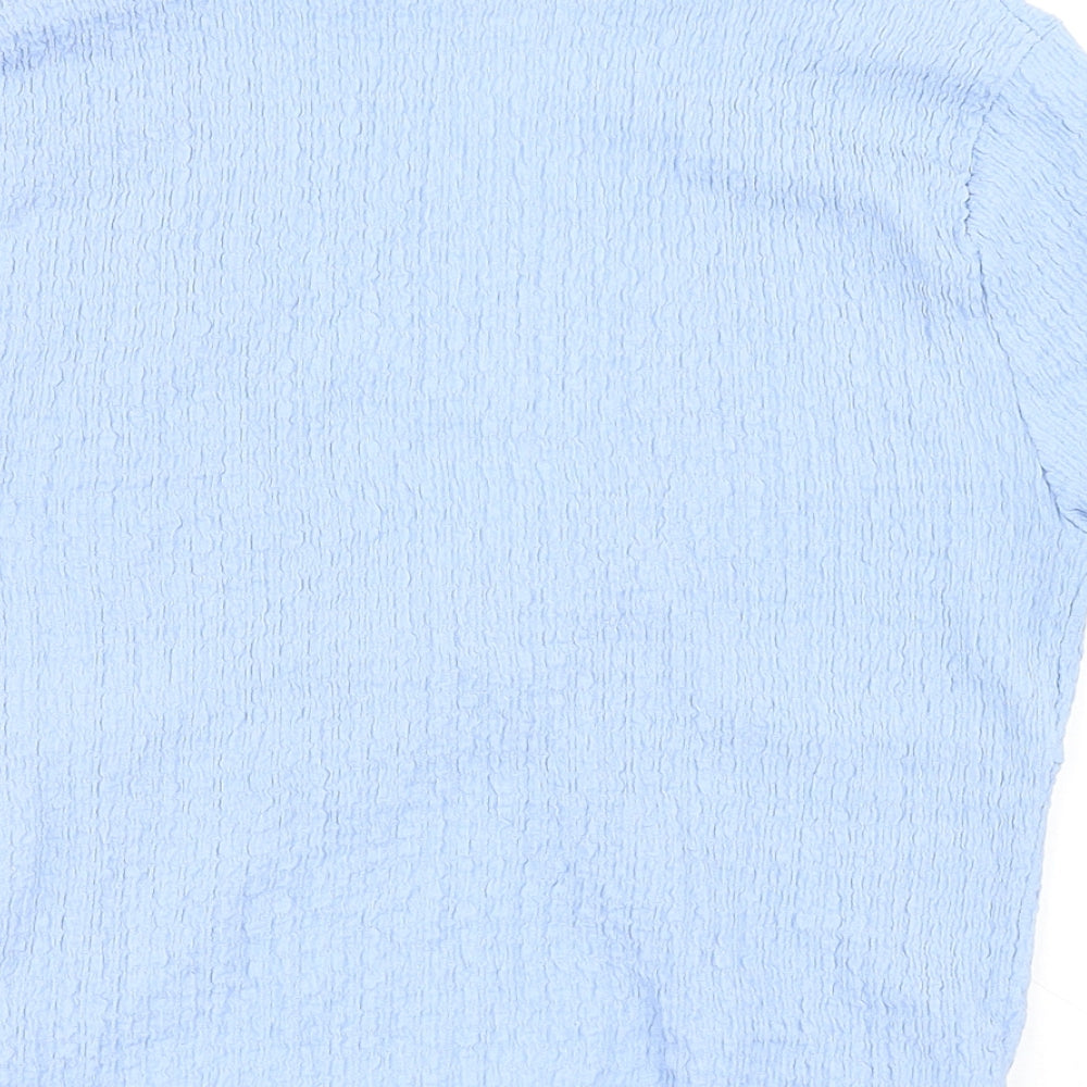 Womens UK Size 12 Topshop Blue Basic T-Shirt