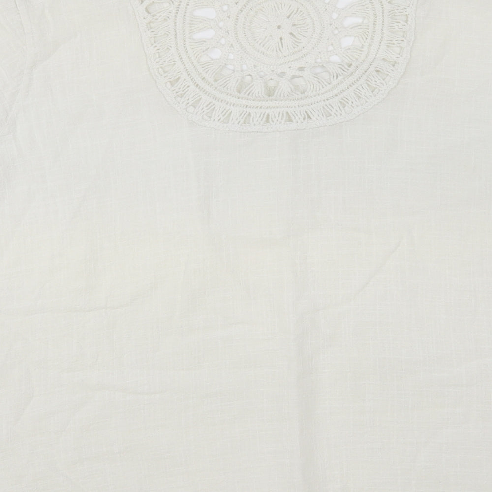 Womens UK Size L Preworn White Basic Blouse