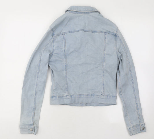 Pull&Bear Womens Blue Jacket Size S Button