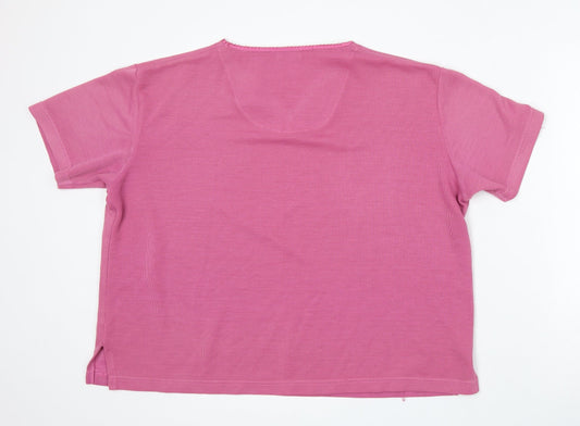 Womens UK Size 16 Papaya Pink Pullover Jumper