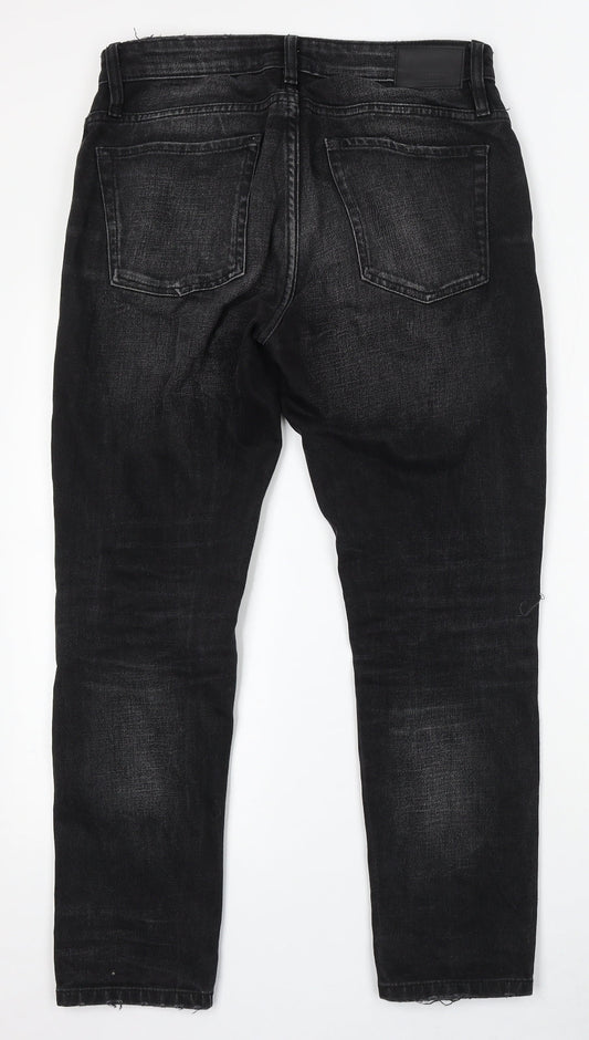 Pull&Bear Womens Black Cotton Skinny Jeans Size 31 in L28 in Regular Button
