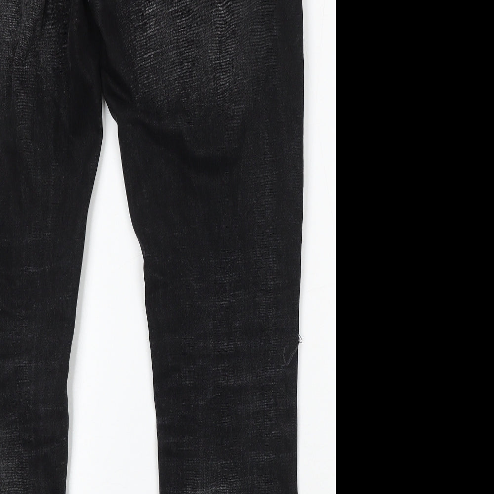 Pull&Bear Womens Black Cotton Skinny Jeans Size 31 in L28 in Regular Button