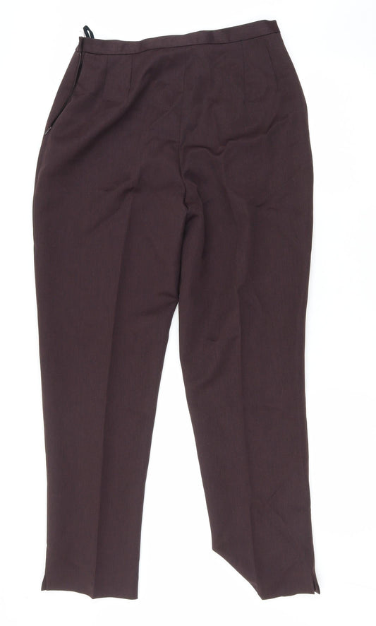 Sarah Hamilton Womens Purple Polyester Trousers Size 14 L29 in Regular Zip