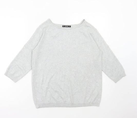 Womens UK Size M Dunnes Stores Silver Pullover Jumper