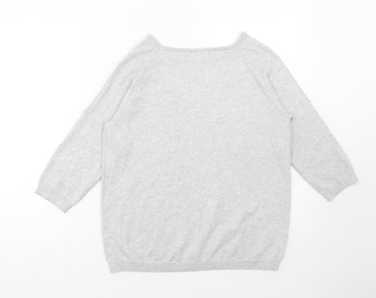 Womens UK Size M Dunnes Stores Silver Pullover Jumper