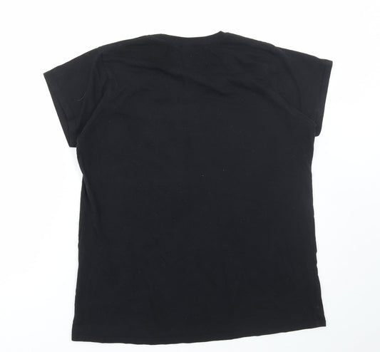 Womens UK Size 2XL Gildan Black Basic T-Shirt