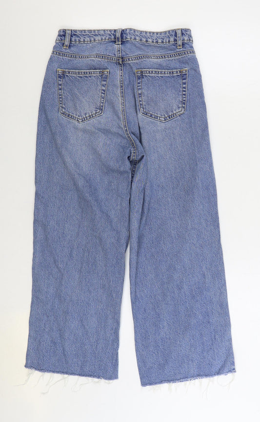 Denim & Co. Womens Blue Cotton Cropped Jeans Size 8 L23 in Regular Zip